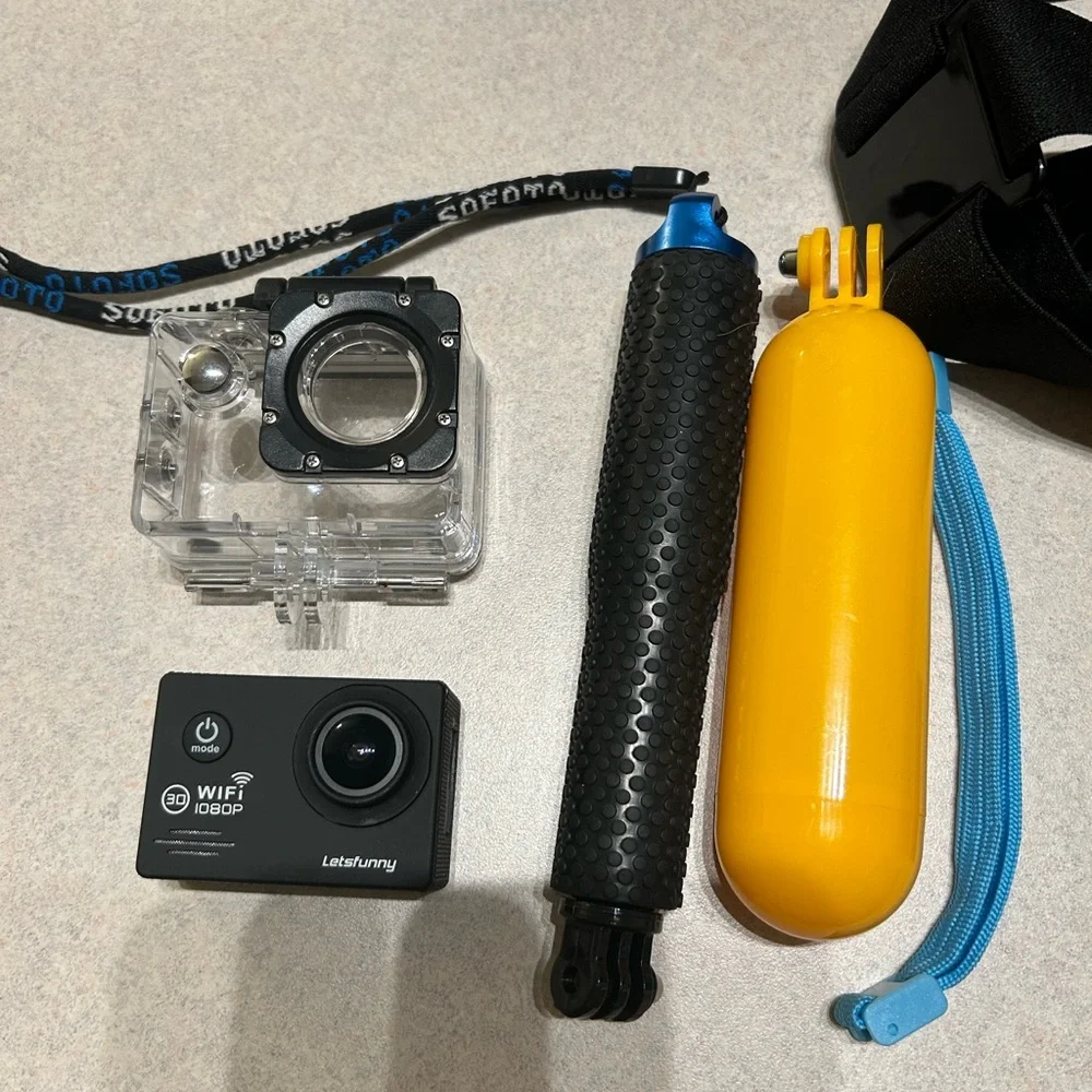 Letsfunny Sports Camera 30 WiFi 1080P Waterproof Case